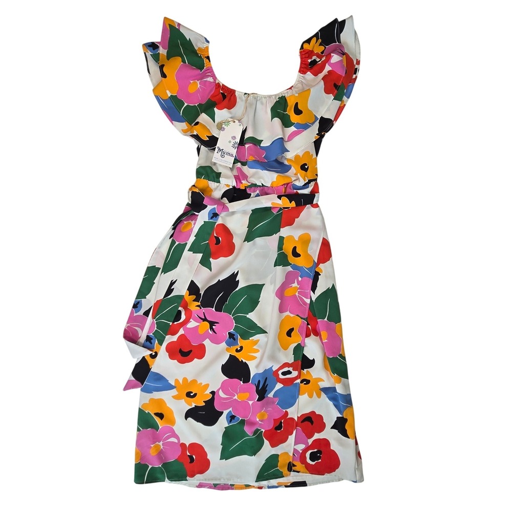 Show Me Your Mumu NWT Rosie Dress in Becky Blooms Floral Ruffle Midi Size Large - Picture 3 of 11